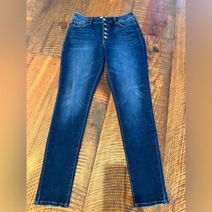 KANCAN - WOMEN'S HIGH RISE CURVY BUTTON FLY SUPER SKINNY JEANS SIZE 11